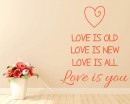 Love is  Quotes Wall  Art Stickers
